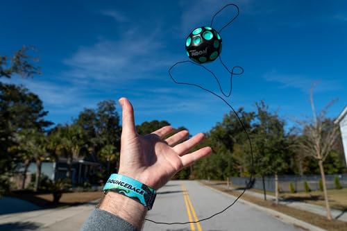 Waboba Bounceback Returning Black and Blue Moon Ball Hyper Bouncy Balls, Extreme Bounce and Fun, Super High Bouncing Ball for Active Play and Outdoor Games - style: Blue