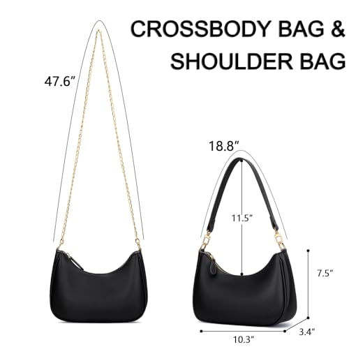KKXIU Shoulder Bag for Women Cute Hobo Purses and Handbags Retro Clutch Underarm Purse | Cute - color: Black