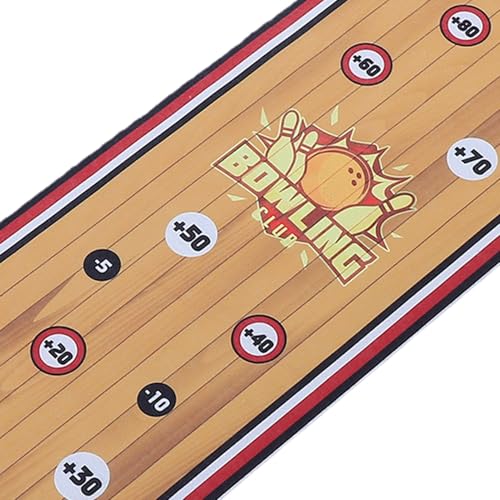 Vikye Tabletop Bowling Set Interactive Bowling Game Foldable Mat Complete Set for Family Fun Indoor Game