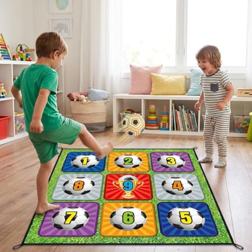 predolo Tacky Practice Mat Target Game, Childrens 150x150cm, Soft Material Soccer Practice Mat for Kids 7-14 Years, Indoor Outdoor Soccer Set