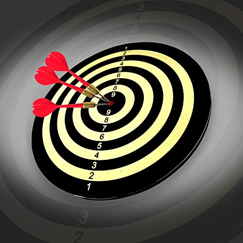 Paper Dartboard with Two Games Design, 12 Steeltip Darts, One-piece Shaft and Flight with No Flights Falling Out, Easy Hang Up Construction