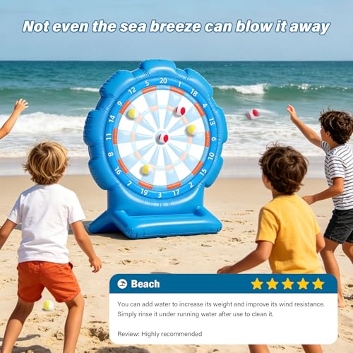 Best Pool Toys for Kids Teen Adult, Inflatable Dart Board Toss Pool Games with 10 Sticky Balls, Swimming Pool Floats Toys for Yard, Beach, Indoor & Outdoor Play, Summer Party Birthday Gift Age 4-12