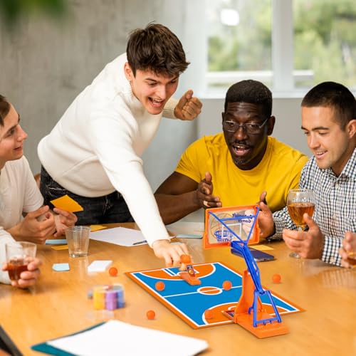 VioraWhite 8 Pack Basketball Game Toys Tabletop Basketball Shooting Game Mini Desktop Basket Ball Gift Desk for Adults Office Relax Reduce Stress Prizes Party Favors Birthday Gift (Blue)