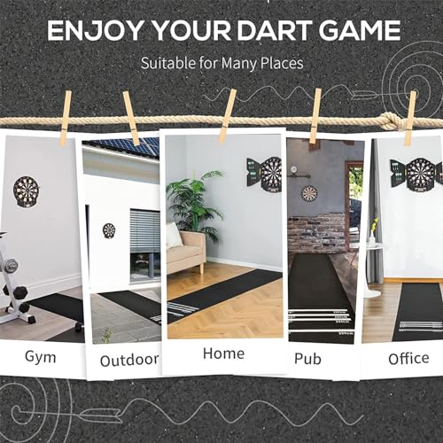 Dart Mat Throw/Toe Line Floor Marker Professional Rubber Darts Mat for Home Pub Party (118 x 23.6in)