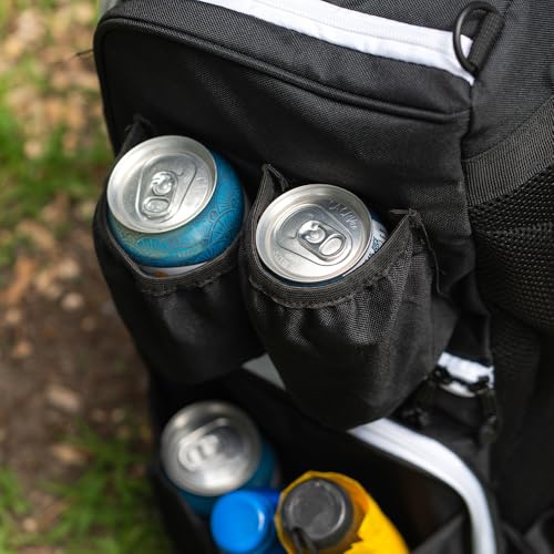 STAR FRAME Brick 3.0 Disc Golf Bag With Cooler | Large Insulated Built-in Cooler with 24-Can Capacity | 16-Disc Frisbee Golf Backpack | Light Durable Black Disc Golf Bag | Huge Storage & Putter Pocket