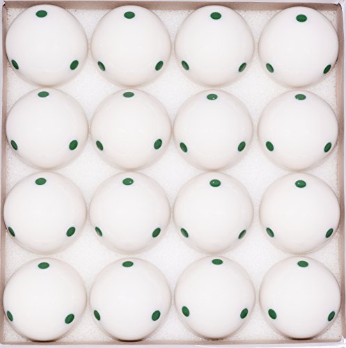 6 Dot - Spot Pool - Billiard Practice Training Cue Ball 6 oz - 2 1/4" Choose Green or Blue - color: Box of 16 Green Dot