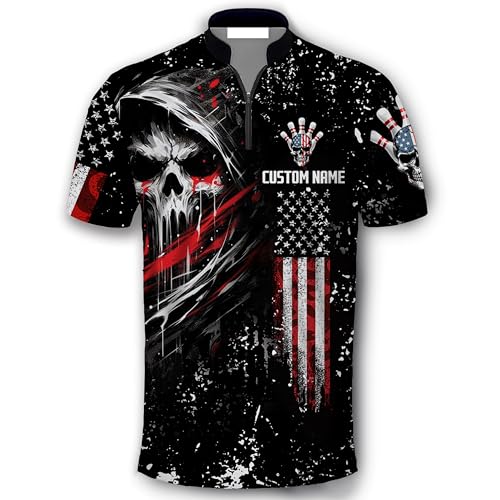 GABITA Personalized Bowling Jerseys for Men, Custom Bowling Shirts, Funny Bowling Shirts Gift for Bowler Team Player - color: A15