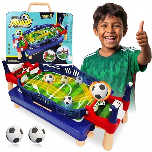 PowerKing Portable Foosball Table - Mini Tabletop Sports Game for Competitive Family Fun - color: Green-E002
