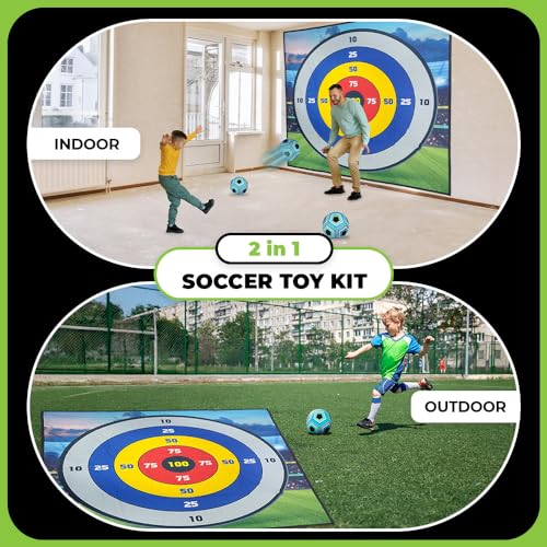 MHM's Ultimate Indoor Golf Chipping Game Mat - Premium Practice Mat - Ideal Golf Simulator for Home Use - style: Ultimate Soccer Bullseye