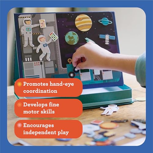 Petit Collage: My Museum Magnetic Play Scene - Fill the Museum with Iconic Art Pieces and Take Your Animal Friends on a Tour- Includes 2 Play Scenes and Over 40 Play Pieces - Great Travel Activity - color: My Museum