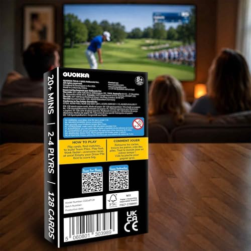 Quokka Golf Fast-Paced Card Game for Kids & Adults – 128 Cards & Easy Rules – Quick & Fun Matching Game – 2-4 Players – Ages 8+ – Perfect for Family Games Night, Travel and Parties - color: Golf