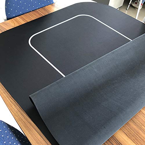 Yuanhe 70" x 35" Portable Rectangle Sure Stick Rubber Foam Poker Table Top Layout Poker Mat (Black) - color: Black