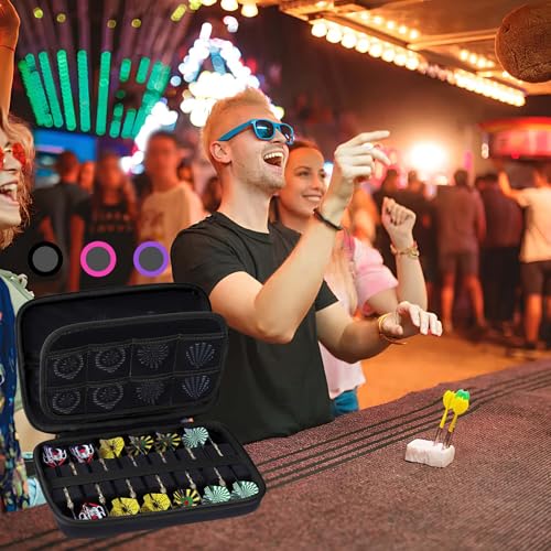 Case Compatible for 12 Darts, Holds Darts and Extra Accessories - color: Black