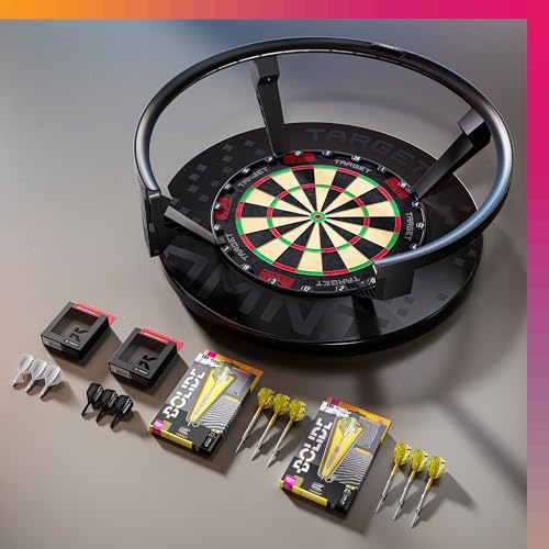 Target Darts Omni Auto Scoring Camera System Surround LED Light | Automatic Scorer, Magnetic Dartboard Ring Lighting, Records Dart Scores, Fits All Dartboards | Ultimate Home Bundle - style: Omni Home Set Up
