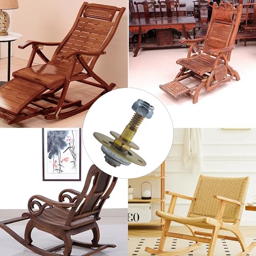 8PCS Rocking Chair Bearing Connecting Pieces, M8x45mm Screws and Bolts Kits, Heavy Duty Furniture Connecting Accessories for Rocking Chairs and Furniture Repair - size: M8x45mm