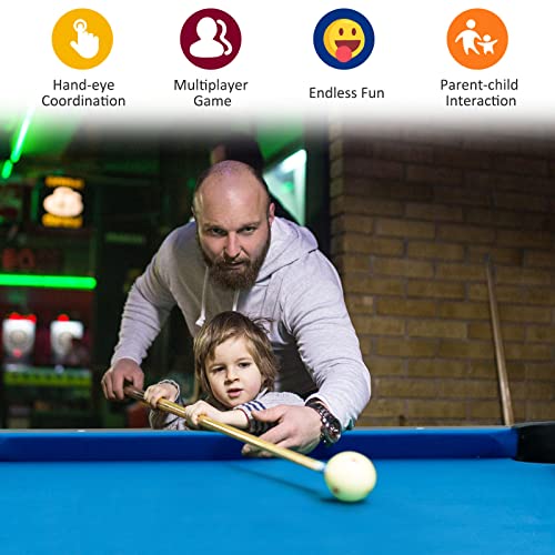 GYMAX Pool Table, 6FT Foldable Billiard Table with Complete Set of Balls, 2 Cue Sticks, Chalk & Felt Brush, Portable Indoor/Outdoor Pool Table for Adults Kids Family Game