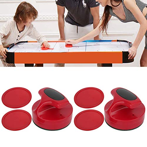 Air Hockey Pushers Set, Durable 2 Pcs 94mm with 4 Air Pucks Tabletop Hockey Game for Family Party Kids Adults Recreation