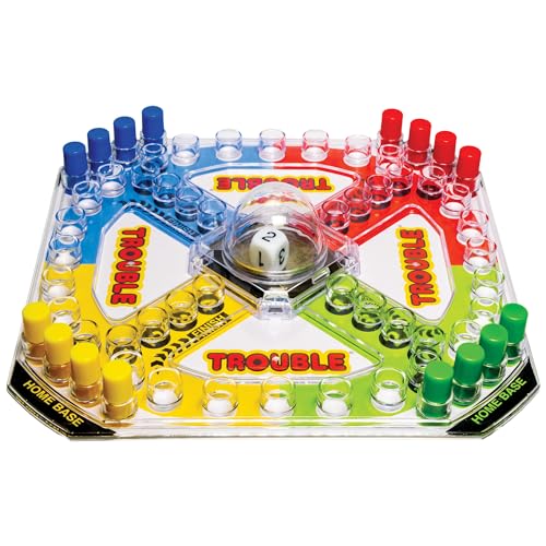 Winning Moves Classic Trouble, with Retro Art and Pop-O-Matic Popper | 2 to 4 Players, Ages 5+