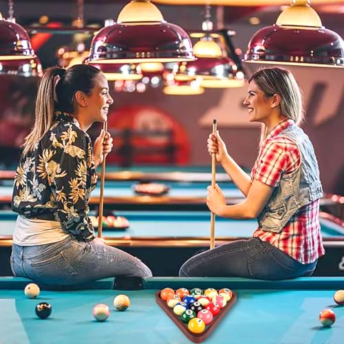 Solid Wood Pool Ball Rack Billiard Ball Triangle Rack, Pool Table Ball Holder Positioning Rack,2-1/4" Pool Ball Rack - color: Burgundy