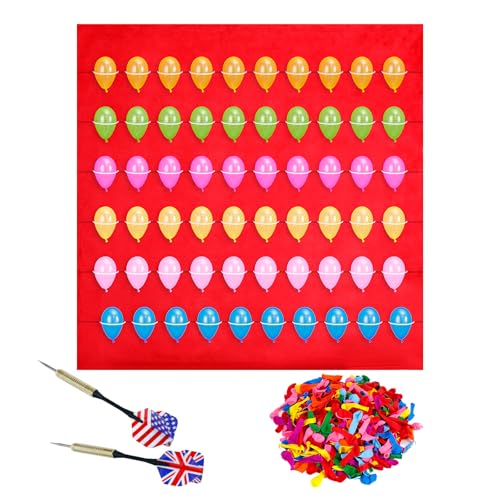 Balloon Dart Board, Carnival Fair Balloon Pop Game, Balloon Dart Game Board Set with 2 Darts & 500 Balloons, Classic Target Game for Birthday Parties, Carnivals