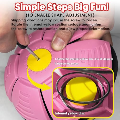 Magic Metaball, Magic Bouncing Ball, 2PCS Magic Flying Saucer Interactive Pop-Up Transform Toy, Family Interaction Pink & Light Blue Bouncy Ball, Delay Frisbee Flying Disc Toy with 6 Light - color: Pink & Light Blue