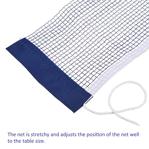 M METERXITY Table Tennis Net Replacement - Ping Pong Net String Tension Equipment, Polyethylene, Apply to Standard Table (183 x 15cm, Blue)