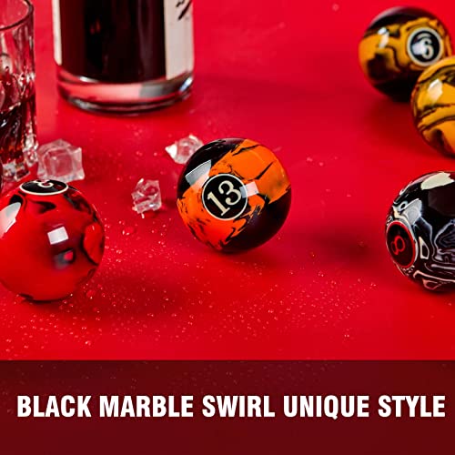 Billmart Premium Billiard Balls Pool Table Accessories 2-1/4" Regulation Size 16 Pool Balls Billiard Set | Premium - color: Marble Black