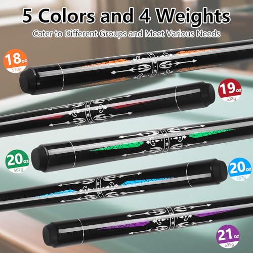 Pool Cue, 58" Billiard Cue Stick 2-Piece Maple Wood Pool Cue Stick 18 19 20 21oz for Bar House Pool Table Sports - color: Purple 21oz