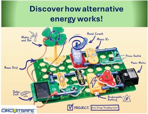 Snap Circuits Green Energy Electronics Exploration Kit | Over 125 Exciting STEM Projects | Full Color Project Manual | 45+ Snap Circuits Parts | STEM Educational Toys for Kids 8+ - style: Green Energy