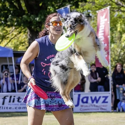 Hyperflite K-10 Jawz Puncture Resistant Dog Flying Disc, Medium-Large | Puncture Resistant, Competition Approved | 8.75-inch, 150g | Medium & Large Dogs | Glow - color: Glow