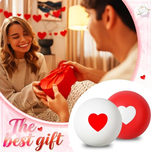 Soulchen 24 Pcs Table Tennis Balls Plastic Novelty Table Tennis Stress Props 40 mm for Party Playing Beach Decor Beer Game Party Favors - style: Valentine's Day