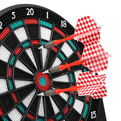 Asixxsix Electronic Dartboard, Safe and Simple Clear LCD Scoring Display Digital Dart Board Soft Tip Dart Board with 21 Darts and Automatic Scoring for Adults Kids Families