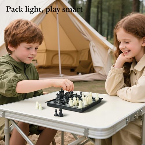 Mini Travel Chess Set - 5.1 Inhces Magnetic Portable Folding Chess Board Games for Kids - Small Pocket Chess Set(X-Small)