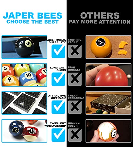 JAPER BEES Billiard Ball/Pool Ball Set Complete 16balls 2-1/4" Regulation Size&Weight Resin Ball - style: Tournament Crown