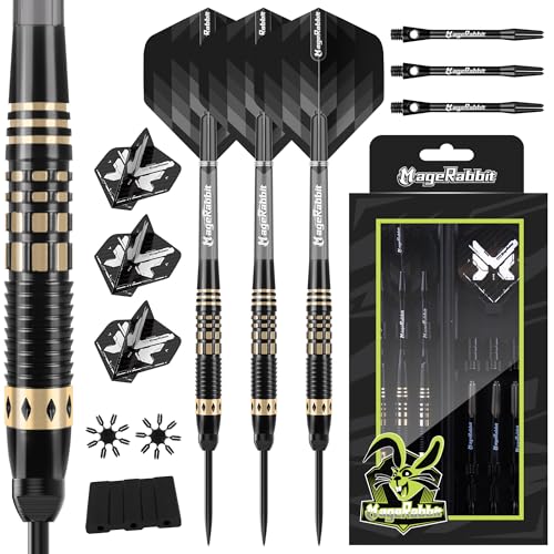 Steel Tip Darts Set 3 Pack, Copper Barrel Metal Tip Darts with Aluminum Shafts, 6 Extra Flights, Dart Tools and Carrying Case for Dartboard