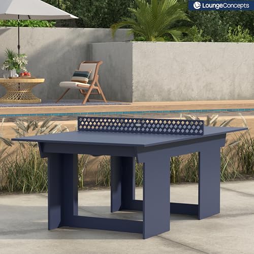 Lounge Concepts Outdoor Ping Pong Table | All Weather Table Tennis | Outdoor Gaming | Outdoor Game Sets | HDPE Ping Pong Table - color: Navy