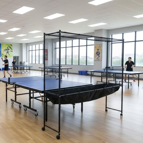 lukar Table Tennis Ball Catch Net,Wide Table Tennis Catch Collect Recycle Net with Wheels,Table Tennis Ball Collector for Multi-Ball Training