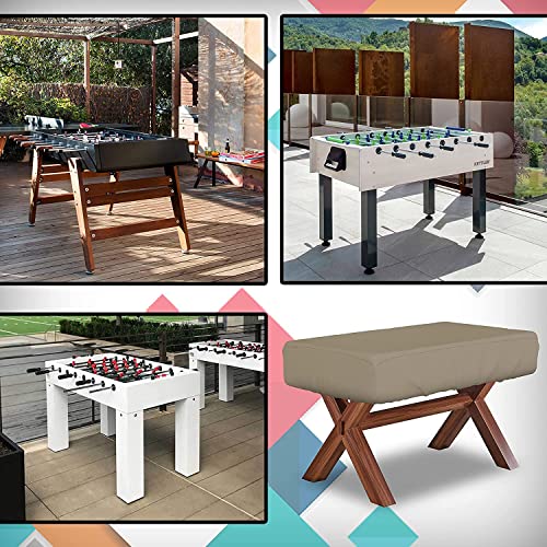 Foosball Table Cover 12 Oz Waterproof - 100% Weather Resistant Outdoor Game Table Cover with Elastic at 4 Sides (63"W x 45"D x 19.7"H, Beige) - color: Beige, size: 63"W x 45"D x 19.7"H