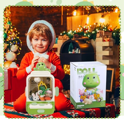 Arrowbash Cartoon Claw Machines for Kids 36 Prizes Age 6+ Mini Vending Machines with Music for Kid with Plush Toy Christmas Birthday Thanksgiving Girls Boys Gifts(Dinosaur) - style: Dinosaur