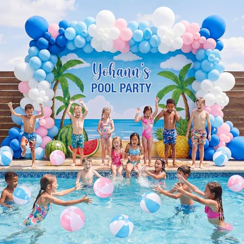 MiniInflat 24 Set End of Year Classroom Students Gifts from Teacher 10 Inch Inflatable Beach Balls Bulk Jumbo Big Beach Balls for Kids Summer Swimming Party Favor Water Games Supplies - color: Pink,White,Blue