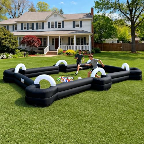 Inflatable Soccer Billiard Ball Inflatable Pool Table Games, Giant Soccer Pool Pitch Billiards, Football Billiard Ball with Blower & Balls for Backyard Outdoor/Commercial Sports Game