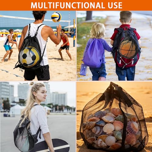 Mesh Ball Bag for Basketball Soccer & Volleyball, Sports Ball Bag with Zipper Pocket,Ball Storage Bag,Lightweight and Breathable - style: Style B