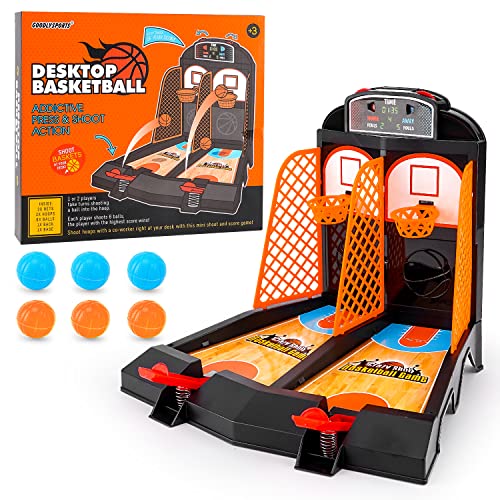 GOODLYSPORTS Mini Basketball, Table Top Games for Kids and Adults, Desktop Games, Desk Toys for Office for Adults, Basketball Gifts for Boys 8-12