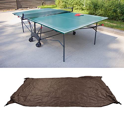 Pong Table Cover Premium Heavy Duty Waterproof Cover,Premium Waterproof Outdoor Pong Table Cover - Silver Coated Table Tennis Cover for Courtyards and Patios - color: Coffee