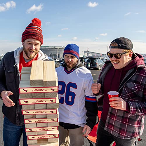 Wild Sports NFL Giant Stacking Wooden Blocks – Tumbling Tower Classic Family Game Stacks – Great Gift for Any Football Fan! - color: Arizona Cardinals