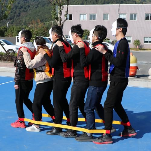 Cooperative Band Walker 3/5/6-Legged Race Band Set Game Teamwork Training,Team Building, Outdoor Party Group Game for Teenagers Adult, Cooperative Team Race for Birthday Party, Relay Race (6-Legged)