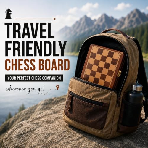 7" Wooden Chess Set with Handmade Magnetic Pieces -Folding Chessboard Portable Travel Tournament Chess Board Games for Kids Play Birthday Gift Items - color: 7 Inch Without Extra Queens