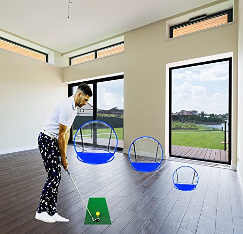 Golf Chipping Net for Backyard, Pop Up Chipping Practice Net with Balls Hitting Mat, Adults and Teens - Portable Golf Course Play Outdoor, Indoor, Camping, Lawn, Beach, Yard, Gifts