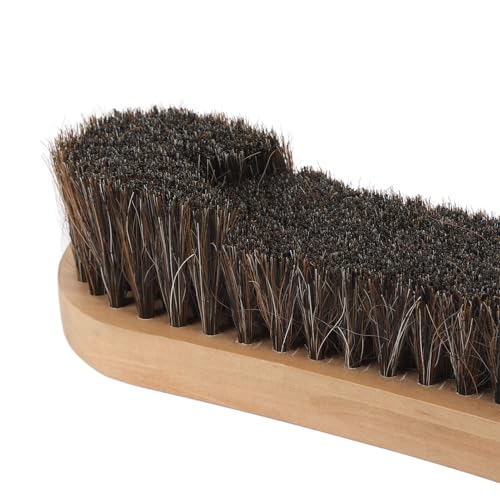 Pool Table Brush 12 Inch, Soft Horsehair Gently Clean Pool Table Felt Brush, Ergonomic Wood Handle for Thorough Cleaning Billiard Cleaner