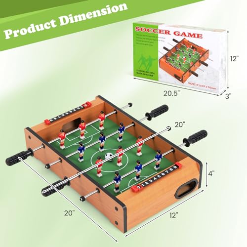 GYMAX Foosball Table, 20" Mini Foosball Table with 2 Balls for Kids, Table Top Foosball for Game Room Home Office Dorm